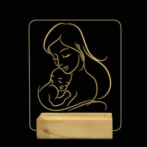 StarLaser 3D Illusion(Customisable) Mother Love lamp Gift for mom Birthday Warm White Light with 12V 1amp Power Adapter