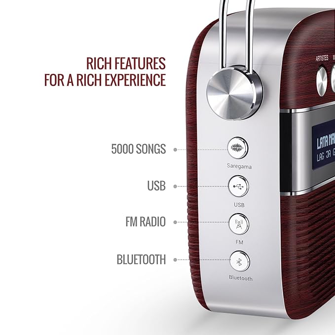 Saregama Carvaan Hindi 🌟 - Portable Music Player with 5000 Preloaded Songs, FM/BT/AUX || 1 Year Warranty || Only 30 Pieces Available😱 - Image 4